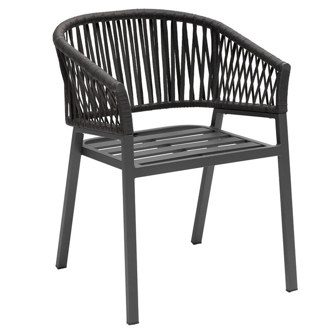 Садовый стул Laoriengo, цвет антрацит, алюминий/полиэстер, H75.5x62x56см