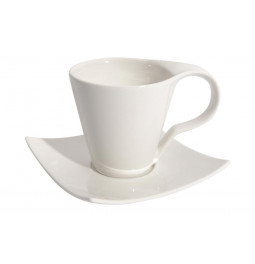 Porcelain cup with saucer, 300 ml, H-9.5cm, D-9cm, 14x14cm