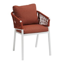 Garden chair Laoriengo, brick color, aluminum/polyester, H75.5x62x56cm