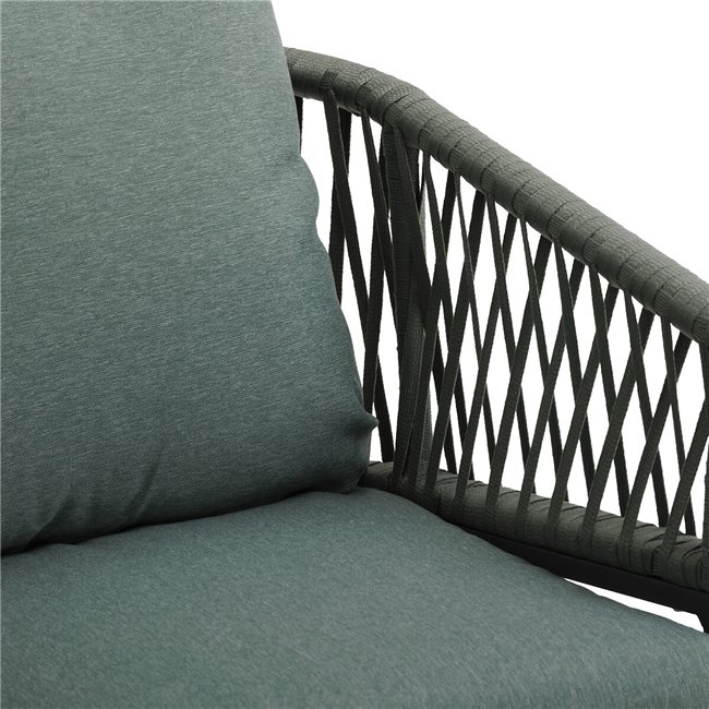 Garden chair Laoriengo, olive/graphite color, aluminum/polyester, H75.5x62x56cm H75.5x62x56cm