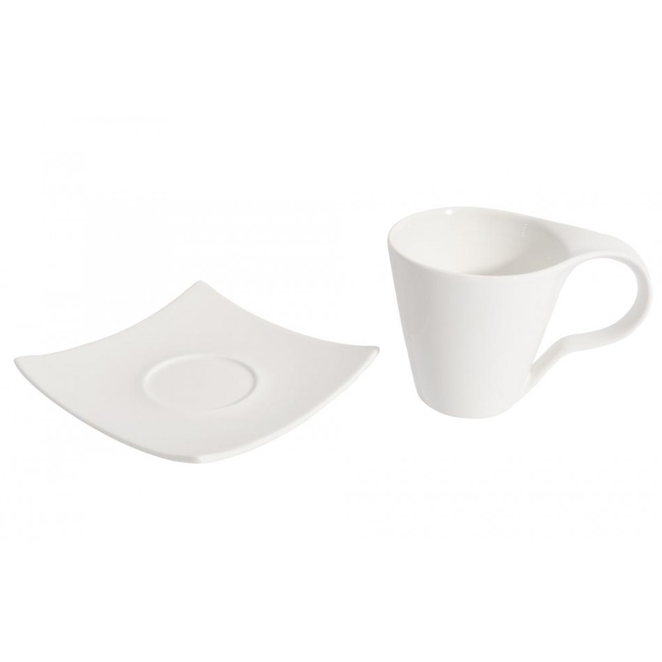 Porcelain cup with saucer, 300 ml, H-9.5cm, D-9cm, 14x14cm