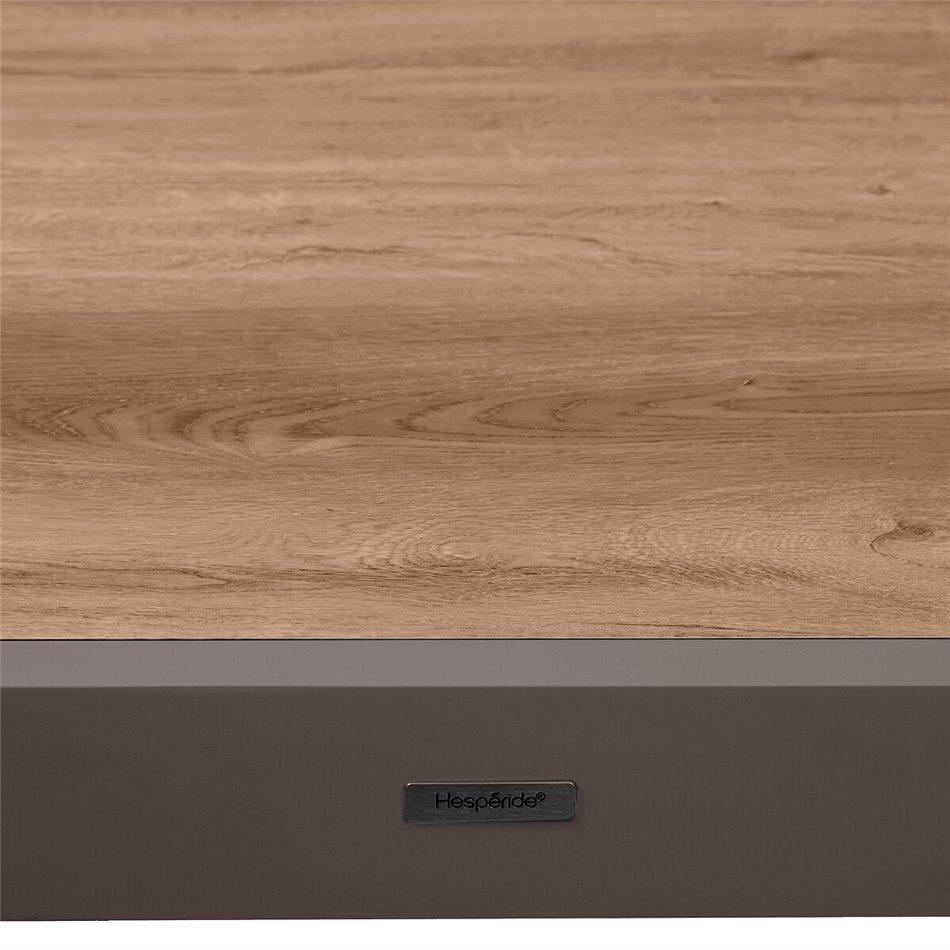 Выдвижной стол Lapiazza, 10-местный, коричневый цвет, алюминий/пластмасса,  H73x136x135-270см