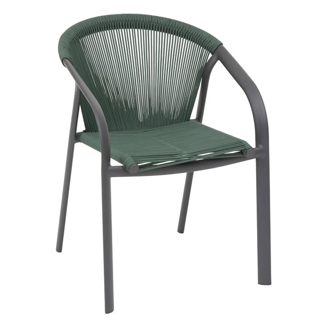 Garden chair Lariu olive/graphite color, aluminium/polyester, H80x61.5x56.6cm
