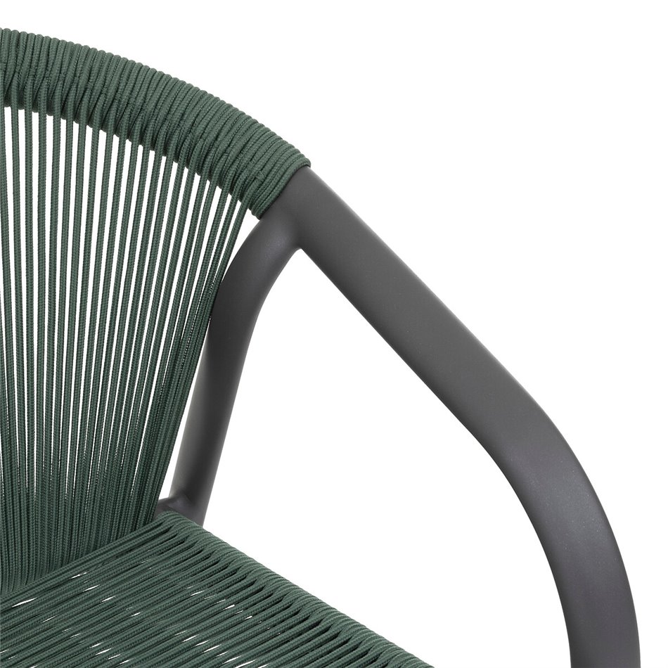 Garden chair Lariu olive/graphite color, aluminium/polyester, H80x61.5x56.6cm