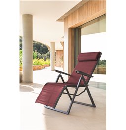 Armchair/recliner Ladecima, burgundy/graphite color, H116x75.3x65cm