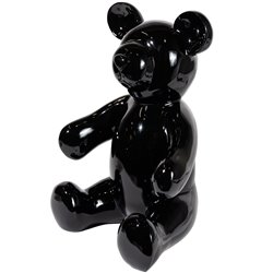 Deco figurine Bear, black, 45x32x25cm
