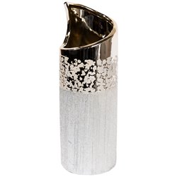 Vase Grace, ceramic, silvery, H30 D10cm