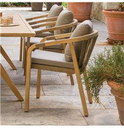 Armchair Lapapua, beige color, acacia, H75x66x58cm