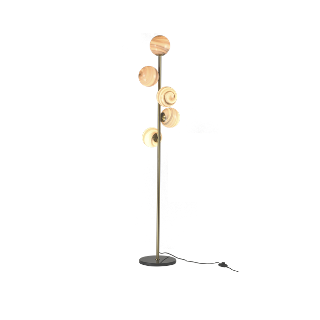 Floor lamp Rade 5, beige/brass, H170x D30cm, E14x5