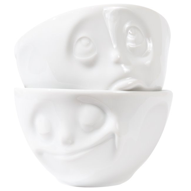 Набор чаш Happy and Please, белый цвет, 200ml D11,5 H7,5cm