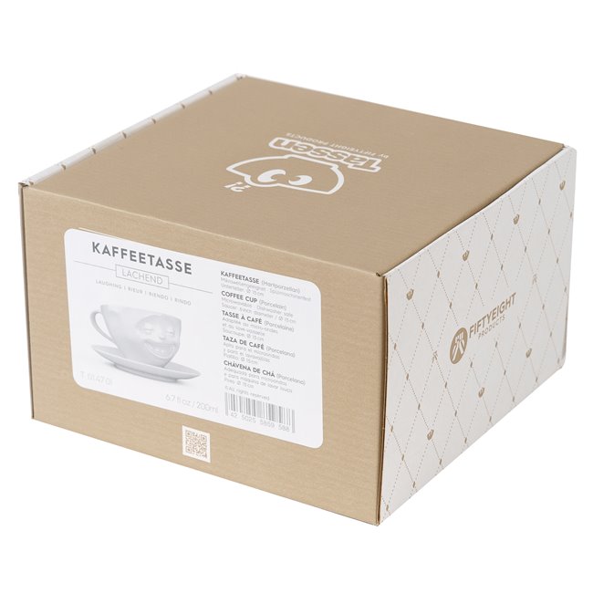 Coffe cup with saucer Laughing, 200ml D11.5cm H5.5cm