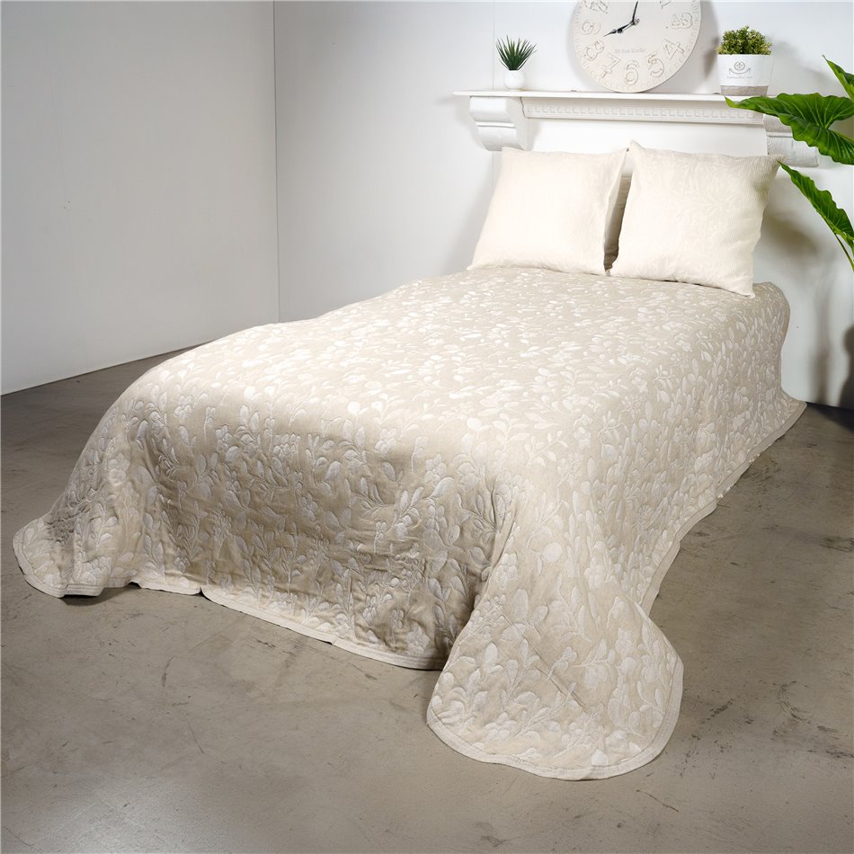 Bed cover Sete, beige,  280x260cm