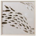 Canvas wall art Shoal of Fish, H100x100x6cm