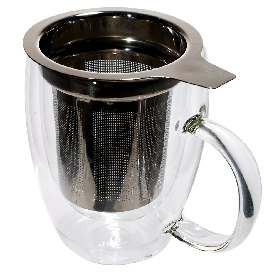 Mug Paroi with infuser, glass, 13.3x11.5x9.3cm, 300ml