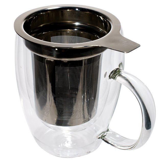 Mug Paroi with infuser, glass, 13.3x11.5x9.3cm, 300ml
