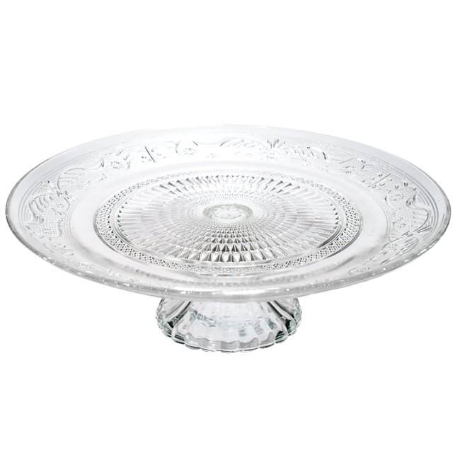 Cake stand Renaissance, glass, H9 D29cm