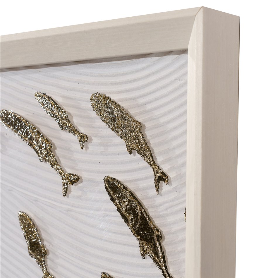 Canvas wall art Shoal of Fish, H100x100x6cm