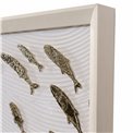 Canvas wall art Shoal of Fish, H100x100x6cm