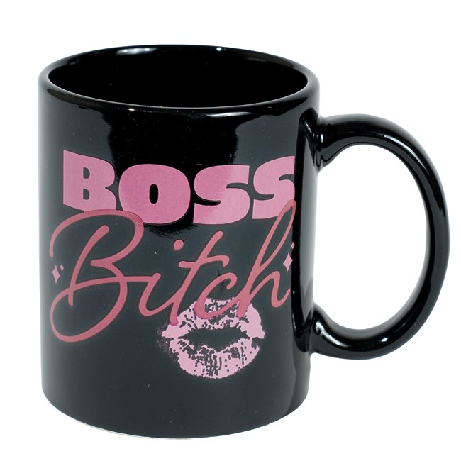 Кружка Boss Bitch, черного цвета, 8x8x9.5cm, 500ml