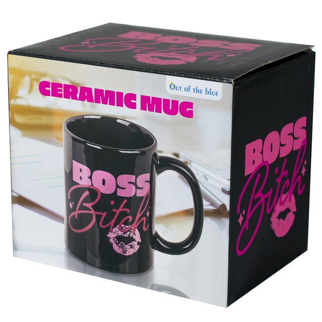 Кружка Boss Bitch, черного цвета, 8x8x9.5cm, 500ml