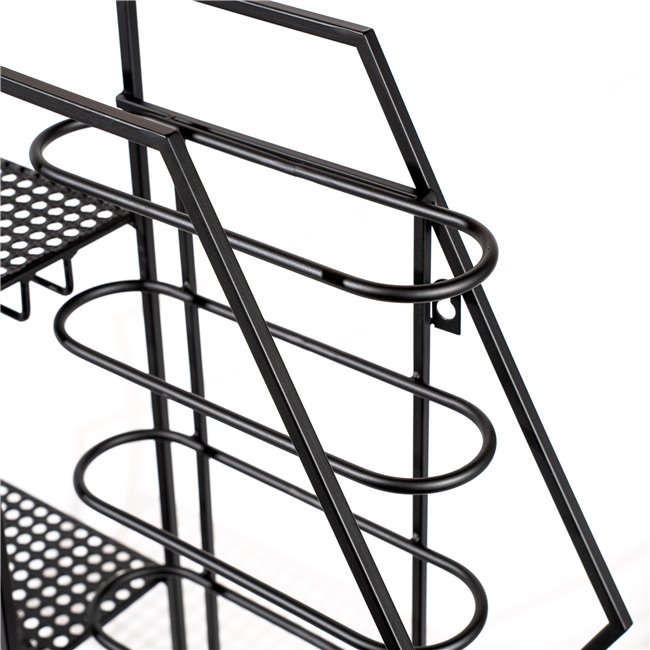 Wine rack Level, black, metal, 52x60x13cm