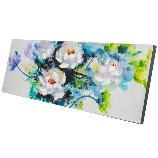Canvas painting Poppies Bouquet, 50x150cm