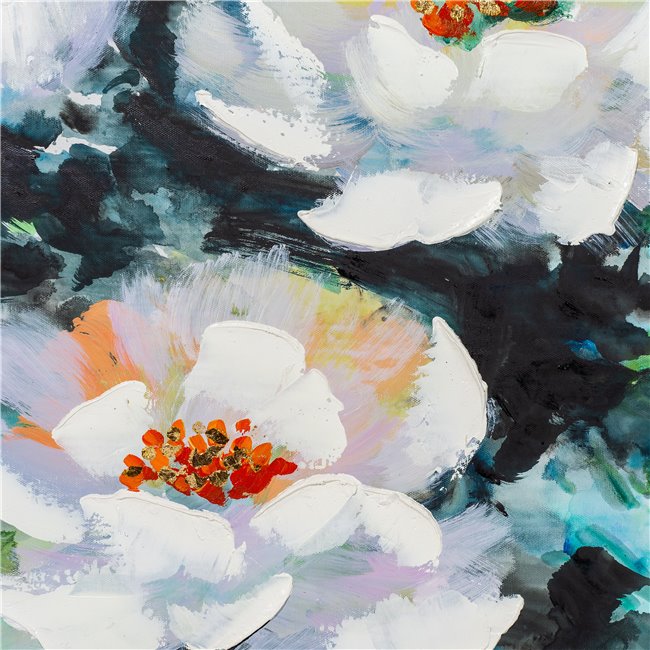 Canvas painting Poppies Bouquet, 50x150cm