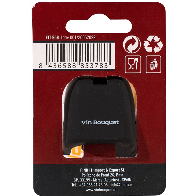 Vacuum stopper for bottles, universal, black color, H4.5cm, D4cm