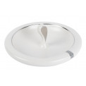 Decorative bowl Waltraud, white/silver, H-10cm, Ø-26.5cm
