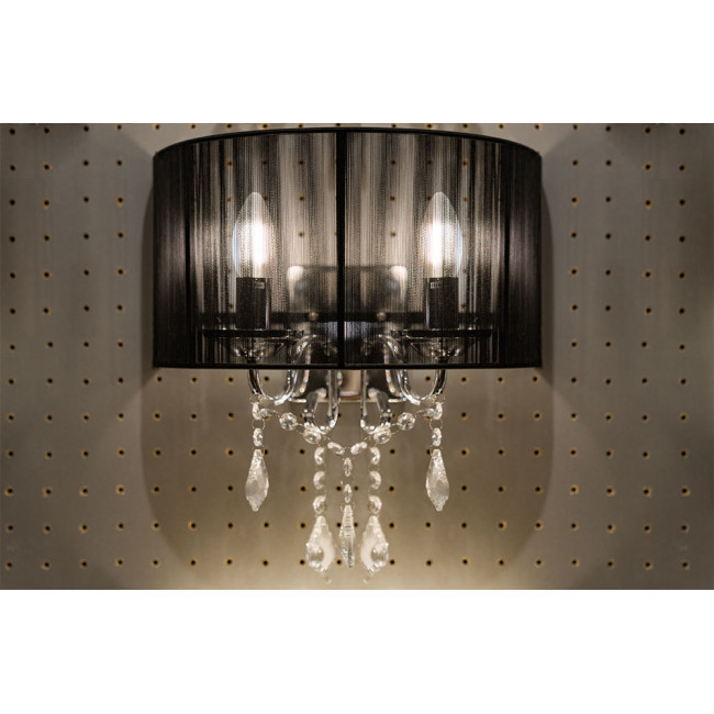 Wall lamp MARI, black colour, E14 2x40W, H36x35cm