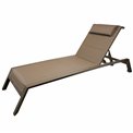 Sun lounger Lallure, praline color, aluminium/textilene, H75x232x96cm