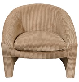 Armchair Delano, light brown color, H84x74x72cm seat height 47cm