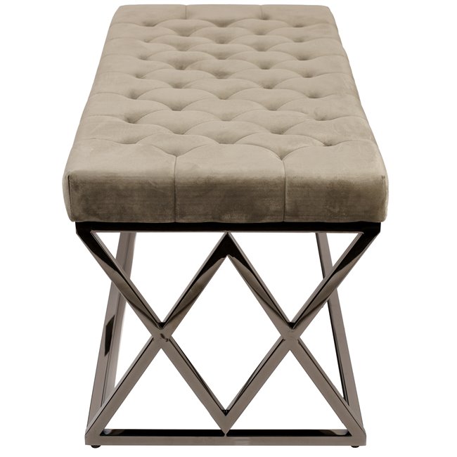 Bench Eger, taupe/black color, H46x99x45.5cm