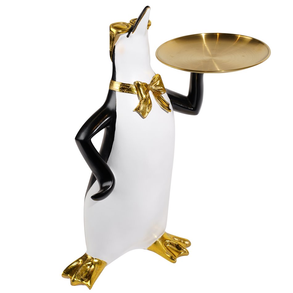 Deco figurine Penguin with plate, 59x32x23cm