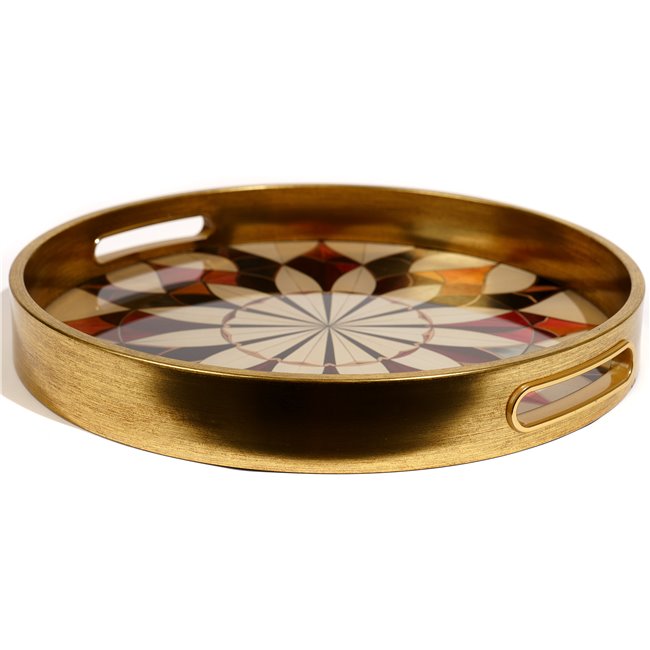 Decorative tray round Furta M, H4 D30cm