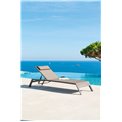 Sun lounger Lallure, praline color, aluminium/textilene, H75x232x96cm
