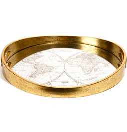 Decorative tray round Furulundo, H4.7 D36.7cm