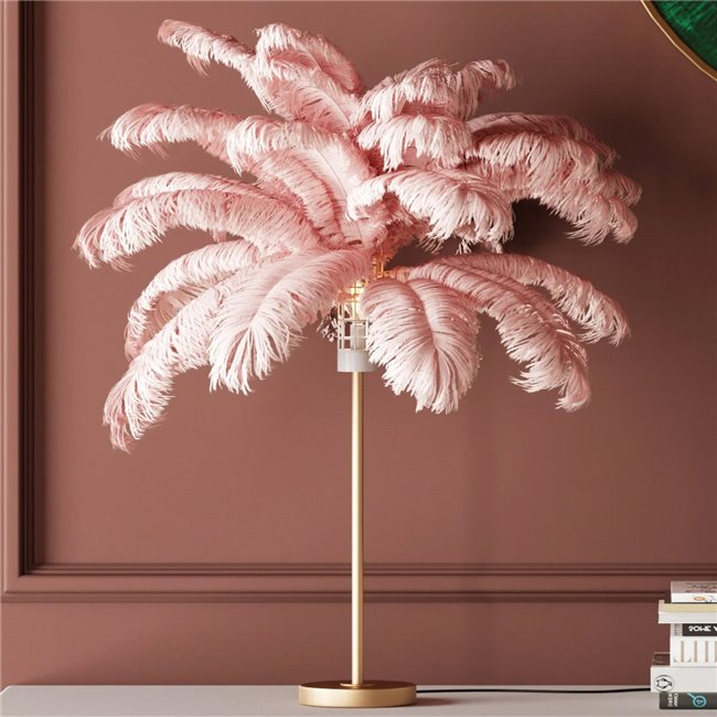 Настольная лампа Feather Palm, розовая, H60см, E27 35W(MAX)