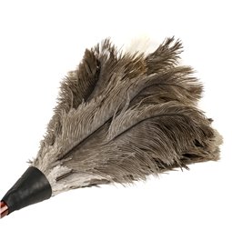 Ostrich Feather Duster with a dark handle, 90cm