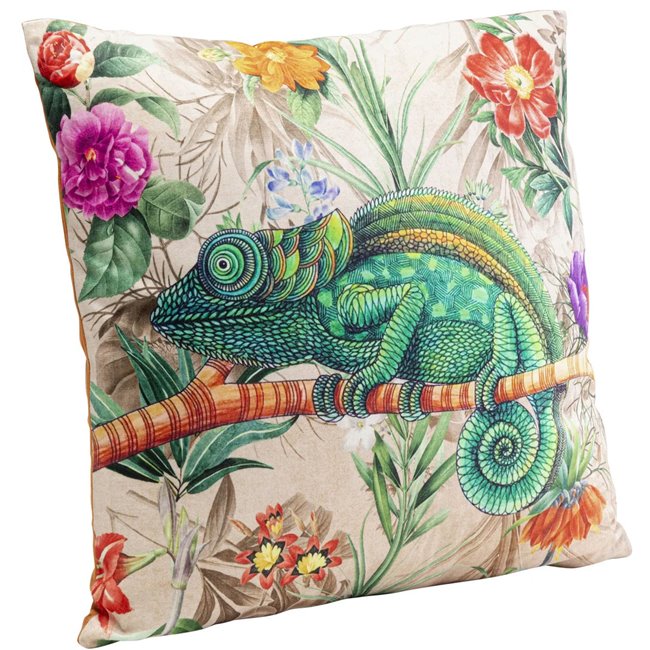 Decorative cushion Jungle Chameleon, 43x43cm