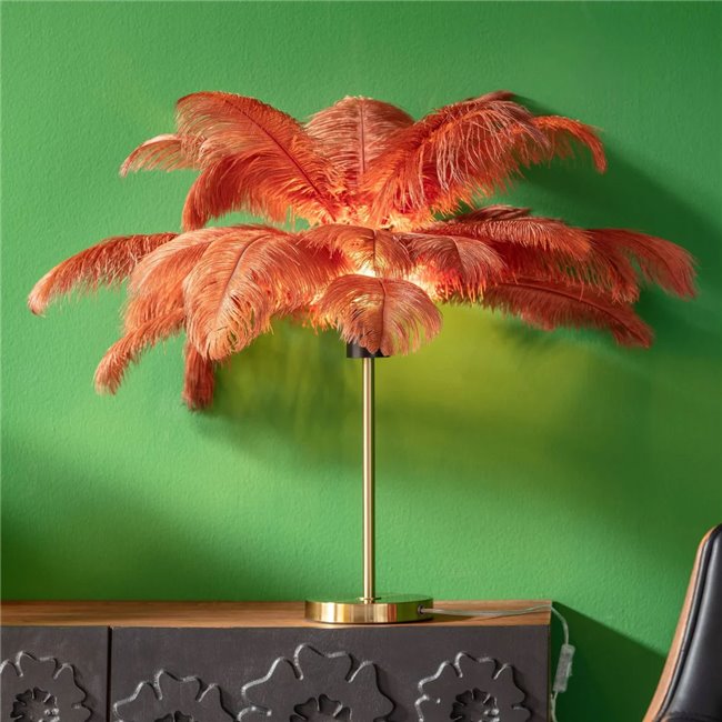 Настольная лампа Feather Palm, ржаво-красный, H60см, E27 35W(MAX)