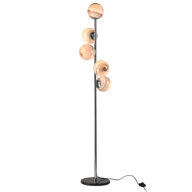 Floor lamp Rade 5, blue/chrom, H170x D30cm, E14x5 40W(MAX)