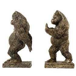 Bookend Gorilla old gold, 2 set., H24.5x13.5x12.5cm