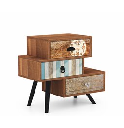 Bedside table Hezo, MDF/steel, H53x59x29cm