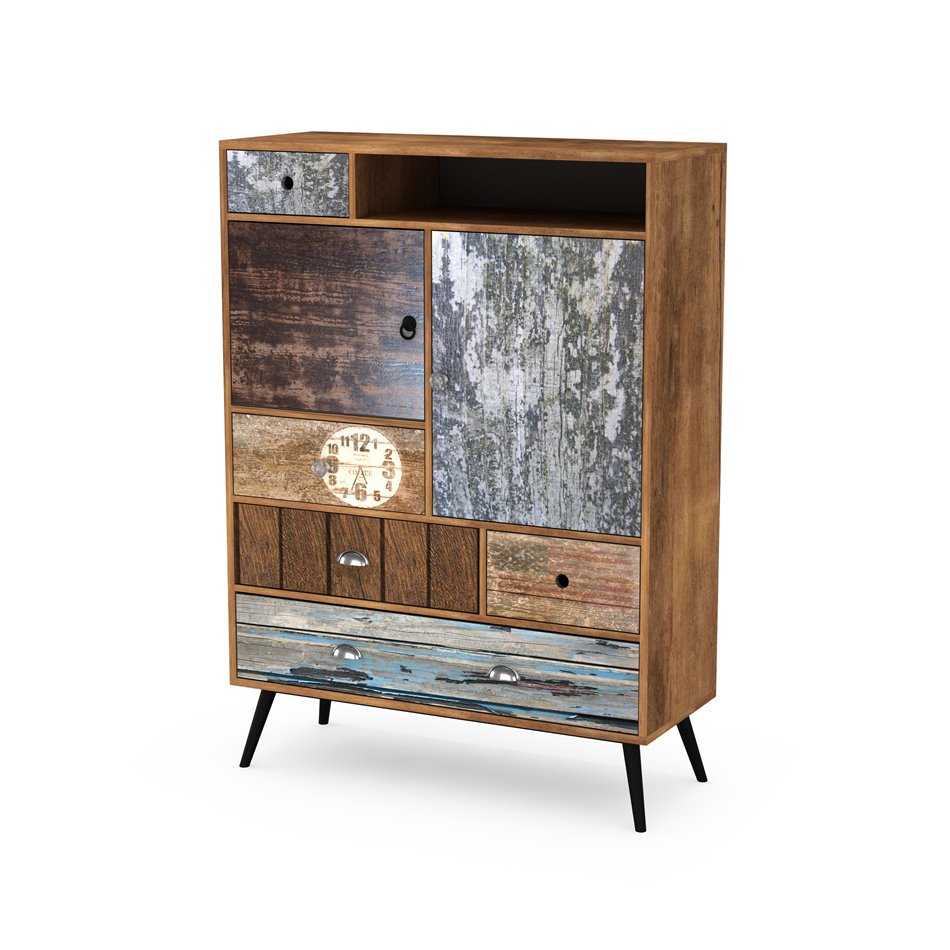 Chest of drawers Hezo, MDF/steel, H140x100x29cm