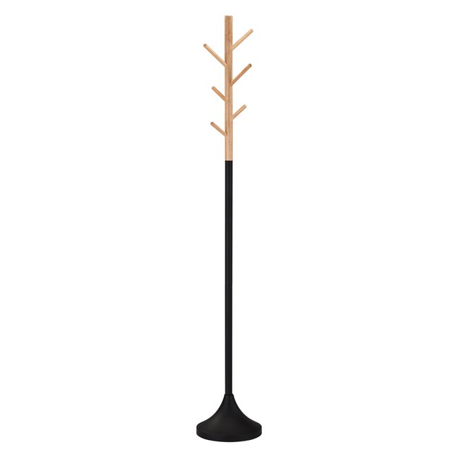 Coat hanger Holvrek, black/natural oak color, wood/steel, D28cm, H176cm