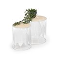 Side table set Holla White, 2 pcs, MDF/steel, D40cm, H45cm / D33cm, H40cm