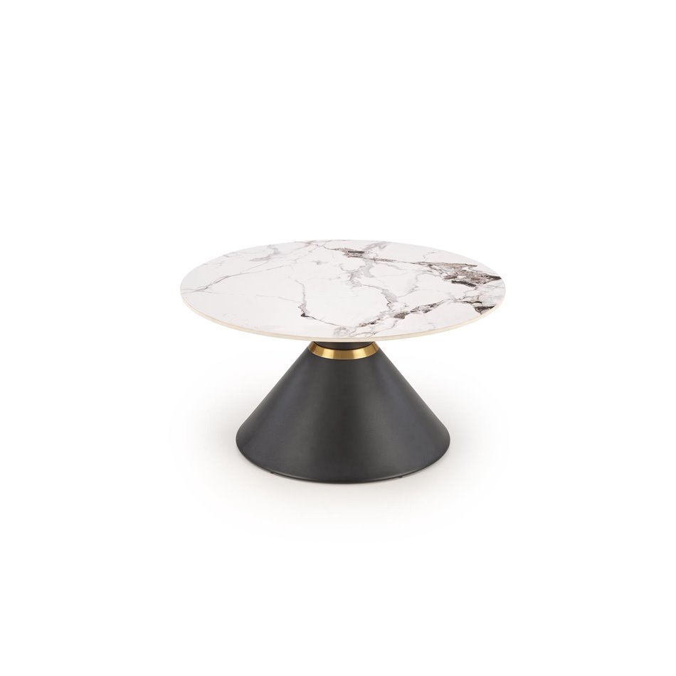 Coffee table Horetti, sintered stone top/steel, D80cm, H42cm