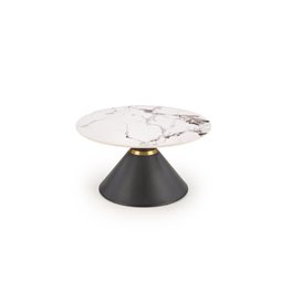 Coffee table Horetti, sintered stone top/steel, D80cm, H42cm