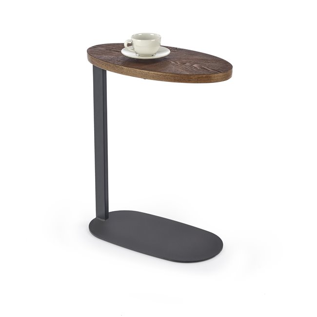 Side table Helphi, walnut/black color, H58x48x26cm